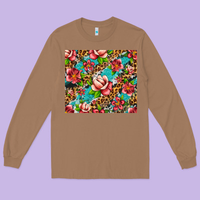 Tropical Flowers Long Sleeve Tee Designed By Artiststas