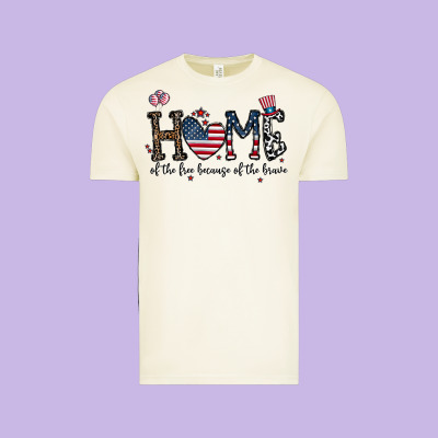 Home Of The Free Beacuse Of The Brave Vintage Tee Designed By Cowhidedigitalart