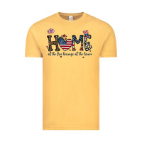 Vintage Mustard home of the free beacuse of the brave Vintage Tee - CowhideDigitalArt