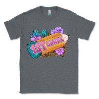 Charcoal Heather Hello 1st Grade Classic Tee - RanaPortraitStore