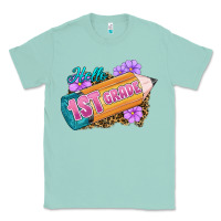 Seafoam Hello 1st Grade Classic Tee - RanaPortraitStore