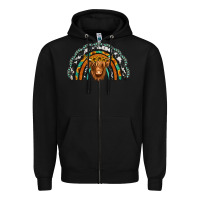 Black turquoise cowhide sunflower headband highland cow Zipper Hoodie - Jasminsmagicworld