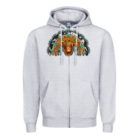 Heather Grey turquoise cowhide sunflower headband highland cow Zipper Hoodie - Jasminsmagicworld