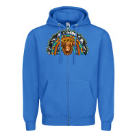 True Royal turquoise cowhide sunflower headband highland cow Zipper Hoodie - Jasminsmagicworld