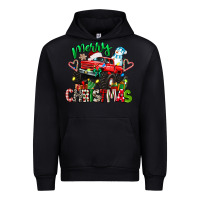Black merry christmas monster truck Urban Hoodie - texasbilliewilder