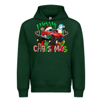 Forest Green merry christmas monster truck Urban Hoodie - texasbilliewilder