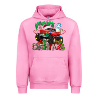 Fuchsia Pink merry christmas monster truck Urban Hoodie - texasbilliewilder