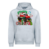 Heather Grey merry christmas monster truck Urban Hoodie - texasbilliewilder