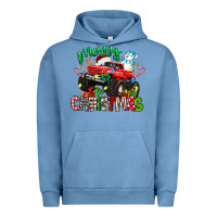 Pigment Pebble Blue merry christmas monster truck Urban Hoodie - texasbilliewilder
