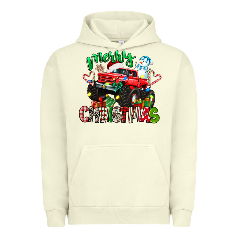 Merry Christmas Monster Truck Urban Hoodie by texasbilliewilder | Teevron