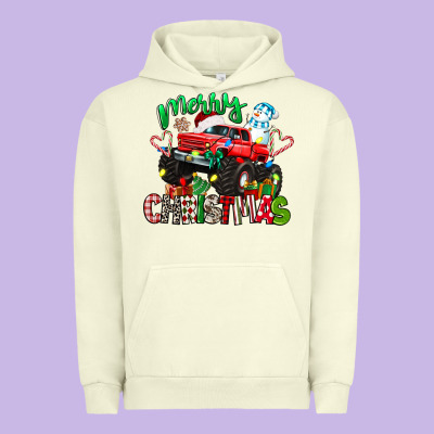 Merry Christmas Monster Truck Urban Hoodie Designed By Texasbilliewilder