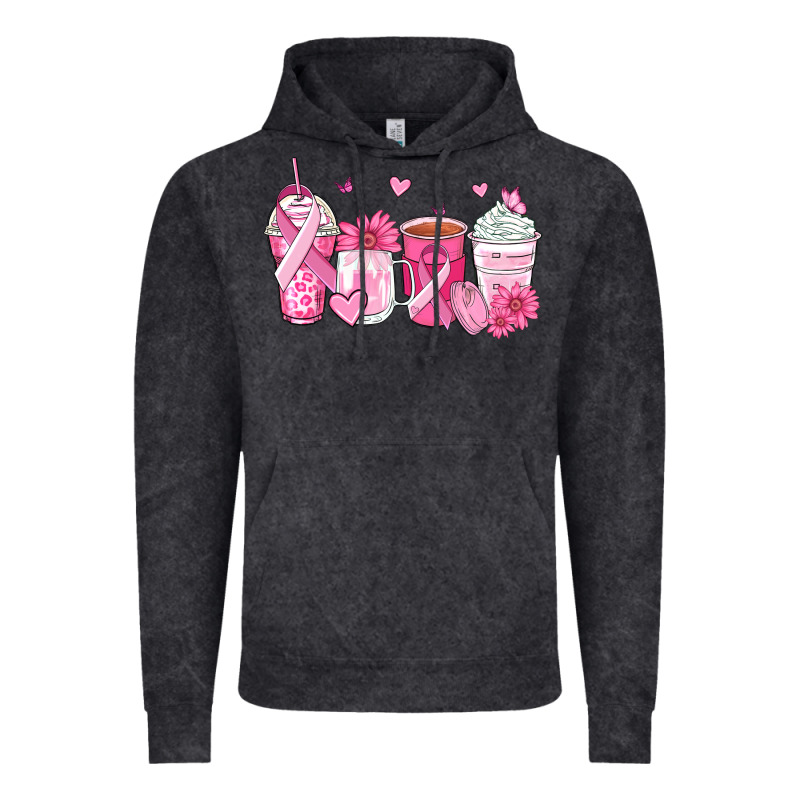 Breast Cancer Coffee Cups Vintage Hoodie by Zillion Design Studio | Teevron