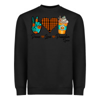 Black Peace Love Pumpkin Spice Heavyweight Sweatshirt - CowhideDigitalArt