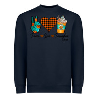 Navy Peace Love Pumpkin Spice Heavyweight Sweatshirt - CowhideDigitalArt