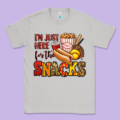 I'm Just Here For The Snacks Softball Classic Tee Designed By Jasminsmagicworld