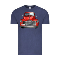 Vintage Denim western red truck front view Vintage Tee - FaDigitalArtStudio