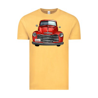 Vintage Mustard western red truck front view Vintage Tee - FaDigitalArtStudio