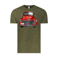 Vintage Olive western red truck front view Vintage Tee - FaDigitalArtStudio
