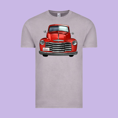 Western Red Truck Front View Vintage Tee Designed By Fadigitalartstudio