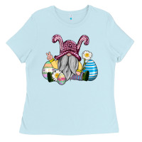 Baby Blue easter gnome with eggs Ladies Tee - AdoDesignShop