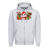 Heather Grey Joy unicorn Christmas Zipper Hoodie - NancyCooperArtShop