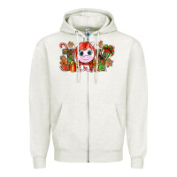 Oatmeal Heather Joy unicorn Christmas Zipper Hoodie - NancyCooperArtShop