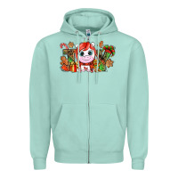 Seafoam Joy unicorn Christmas Zipper Hoodie - NancyCooperArtShop