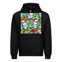 Black Christmas cute hippo sitting Urban Hoodie - NancyCooperArtShop