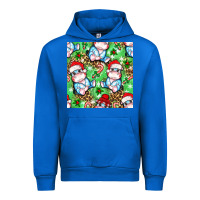 Cobalt Christmas cute hippo sitting Urban Hoodie - NancyCooperArtShop