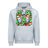 Heather Grey Christmas cute hippo sitting Urban Hoodie - NancyCooperArtShop
