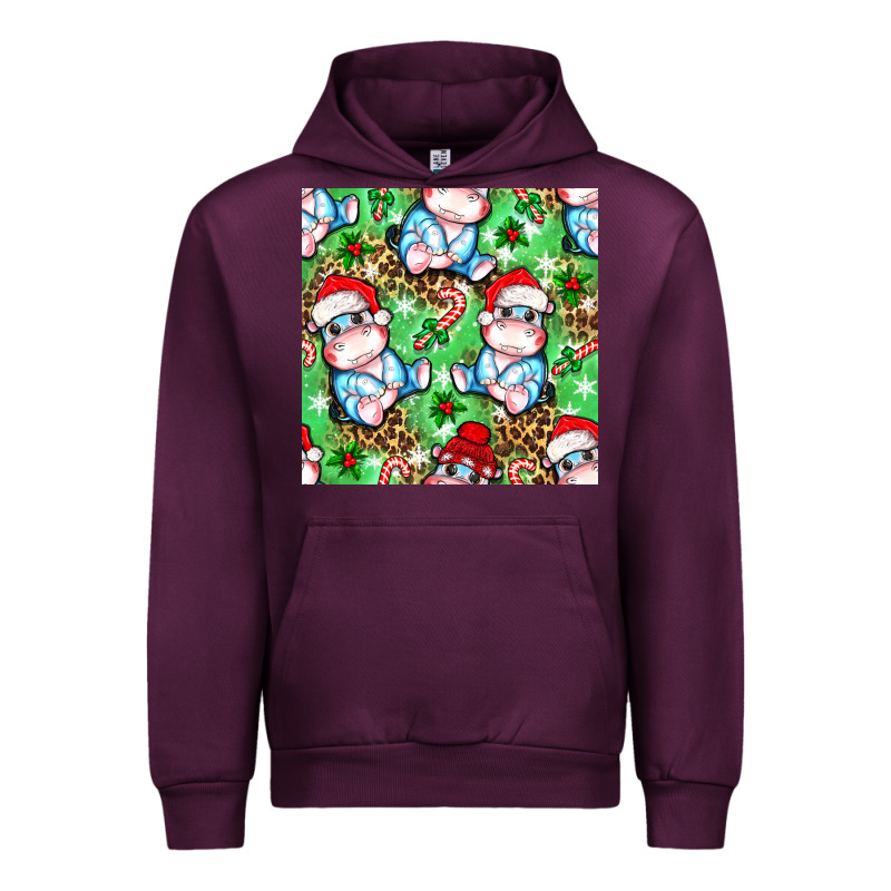 Christmas Cute Hippo Sitting Urban Hoodie by NancyCooperArtShop | Teevron