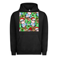 Pigment Black Christmas cute hippo sitting Urban Hoodie - NancyCooperArtShop