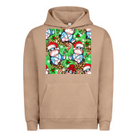 Pigment Burro Christmas cute hippo sitting Urban Hoodie - NancyCooperArtShop