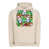 Pigment French Oak Christmas cute hippo sitting Urban Hoodie - NancyCooperArtShop