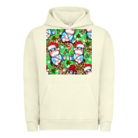 Pigment Pistachio Christmas cute hippo sitting Urban Hoodie - NancyCooperArtShop