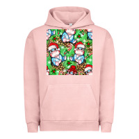 Pigment Salmon Christmas cute hippo sitting Urban Hoodie - NancyCooperArtShop