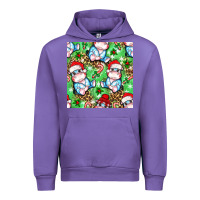 Tulip Christmas cute hippo sitting Urban Hoodie - NancyCooperArtShop