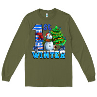 Army Green first winter with snowman Long Sleeve Tee - AdoDesignShop