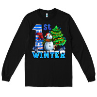 Black first winter with snowman Long Sleeve Tee - AdoDesignShop