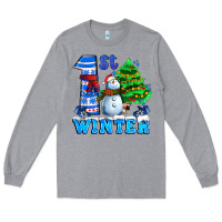 Heather Grey first winter with snowman Long Sleeve Tee - AdoDesignShop