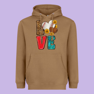 Western Love Baseball Heavyweight Hoodie Designed By Nancycooperartshop