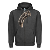 Charcoal Heather brachiosaurus face Zipper Hoodie - LillyAllenDesigns