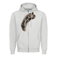 Dove Grey brachiosaurus face Zipper Hoodie - LillyAllenDesigns