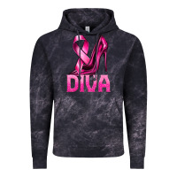 Cloud Black Breast Cancer Diva Ribbon and Heels Vintage Hoodie - texasbilliewilder