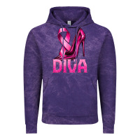Cloud Purple Breast Cancer Diva Ribbon and Heels Vintage Hoodie - texasbilliewilder