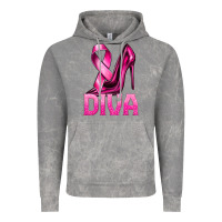 Cloud Rock Breast Cancer Diva Ribbon and Heels Vintage Hoodie - texasbilliewilder