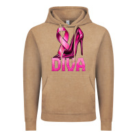 Vintage Coffee Breast Cancer Diva Ribbon and Heels Vintage Hoodie - texasbilliewilder