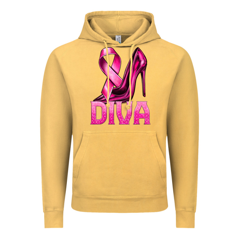 Breast Cancer Diva Ribbon And Heels Vintage Hoodie by texasbilliewilder | Teevron