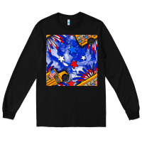 Black 4th of july school bus seamless pattern Long Sleeve Tee - BundleAndBundleShop