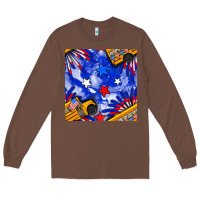 Chestnut 4th of july school bus seamless pattern Long Sleeve Tee - BundleAndBundleShop
